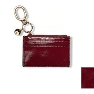 Victoria's Secret Burgundy Card Holder with Gold Keychain